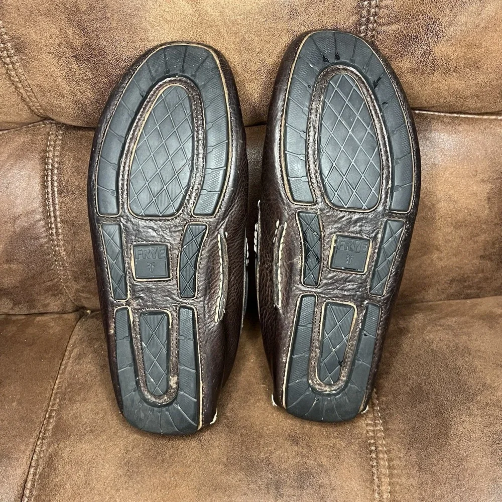 Frye Shoes Venetian Men 10.5 Brown Leather Driving Loafer Slip On Casual Office